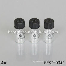 1ml/2ml/3ml/4ml small clear tube glass bottle with plastic screw cap and printing using chemical packaging
